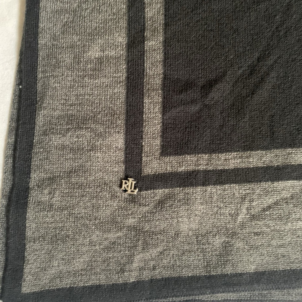 Ralph Lauren Women's Knit Ruana Poncho One Size Fits All Black & Gray - Picture 13 of 16